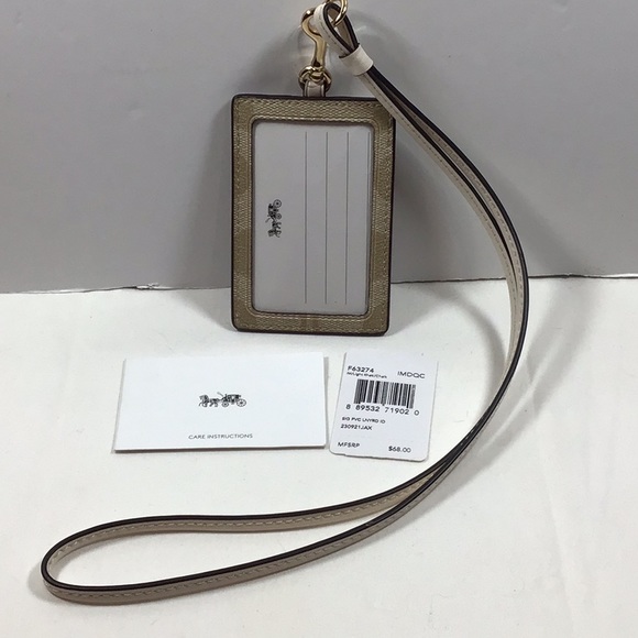 Coach Lanyard ID Card Holder Signature PVC F63274 NWT - Picture 2 of 2